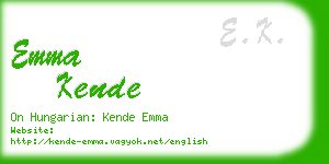 emma kende business card